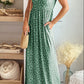 Leopard Round Neck Sleeveless Maxi Dress