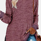 Round Neck Long Sleeve Slit T-Shirt
