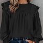 Smocked Flounce Sleeve Blouse