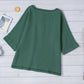 Textured V-Neck Half Sleeve Blouse