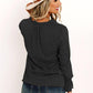 Swiss Dot Tie Neck Flounce Sleeve Blouse