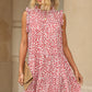 Printed Ruffled Sleeveless Tiered Dress