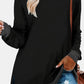 Round Neck Long Sleeve Slit T-Shirt