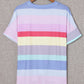 Rainbow Stripe Tie-Front Tee Shirt