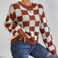 Checkered Round Neck Sweater