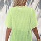 Swiss Dot Lace Trim Flutter Sleeve V-Neck Blouse