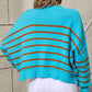 Striped Dropped Shoulder Round Neck Pullover Sweater