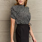 Printed Round Neck Puff Sleeve Blouse