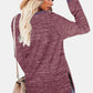 Round Neck Long Sleeve Slit T-Shirt