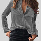 Button Up Collared Shirt with Breast Pockets
