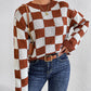 Checkered Round Neck Sweater
