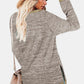 Round Neck Long Sleeve Slit T-Shirt