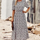 Floral Cutout Puff Sleeve Midi Dress