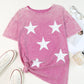 Mineral Wash Star Print Dropped Shoulder Tunic T-Shirt