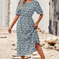 Floral Cutout Puff Sleeve Midi Dress