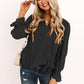 Swiss Dot Tie Neck Flounce Sleeve Blouse