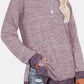 Round Neck Long Sleeve Slit T-Shirt