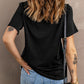 Mixed Print Color Block Round Neck Tee Shirt
