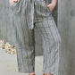 Heimish Find Your Path Full Size Paperbag Waist Striped Culotte Pants
