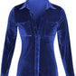 Button Up Collared Shirt with Breast Pockets