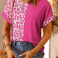 Leopard Two-Tone Round Neck Tee