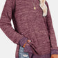 Round Neck Long Sleeve Slit T-Shirt