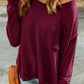 Dropped Shoulder Boat Neck Sweater Pullover with Pocket