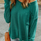 Dropped Shoulder Boat Neck Sweater Pullover with Pocket