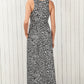 Leopard Round Neck Sleeveless Maxi Dress