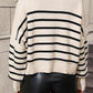 Striped Dropped Shoulder Round Neck Pullover Sweater