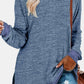 Round Neck Long Sleeve Slit T-Shirt