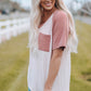 Two-Tone Raglan Sleeve V-Neck Tee