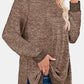 Round Neck Long Sleeve Slit T-Shirt