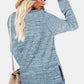 Round Neck Long Sleeve Slit T-Shirt