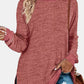 Round Neck Long Sleeve Slit T-Shirt