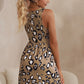 Leopard Buttoned Sleeveless Dress