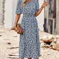 Floral Cutout Puff Sleeve Midi Dress
