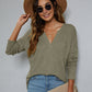 Dropped Shoulder High-Low Waffle-Knit Top