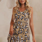 Leopard Buttoned Sleeveless Dress
