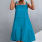 Tie-Shoulder Frill Trim Sleeveless Dress