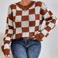 Checkered Round Neck Sweater