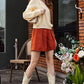 Double Take Two-Tone V-Neck Twisted Sweater