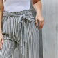 Heimish Find Your Path Full Size Paperbag Waist Striped Culotte Pants