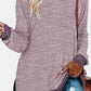 Round Neck Long Sleeve Slit T-Shirt