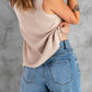 Button Front Ribbed Sleeveless Top
