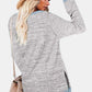 Round Neck Long Sleeve Slit T-Shirt