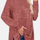 Round Neck Long Sleeve Slit T-Shirt