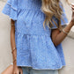 Ditsy Floral Layered Flutter Sleeve Blouse