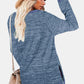 Round Neck Long Sleeve Slit T-Shirt