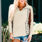 Leopard Notched Long Sleeve Top
